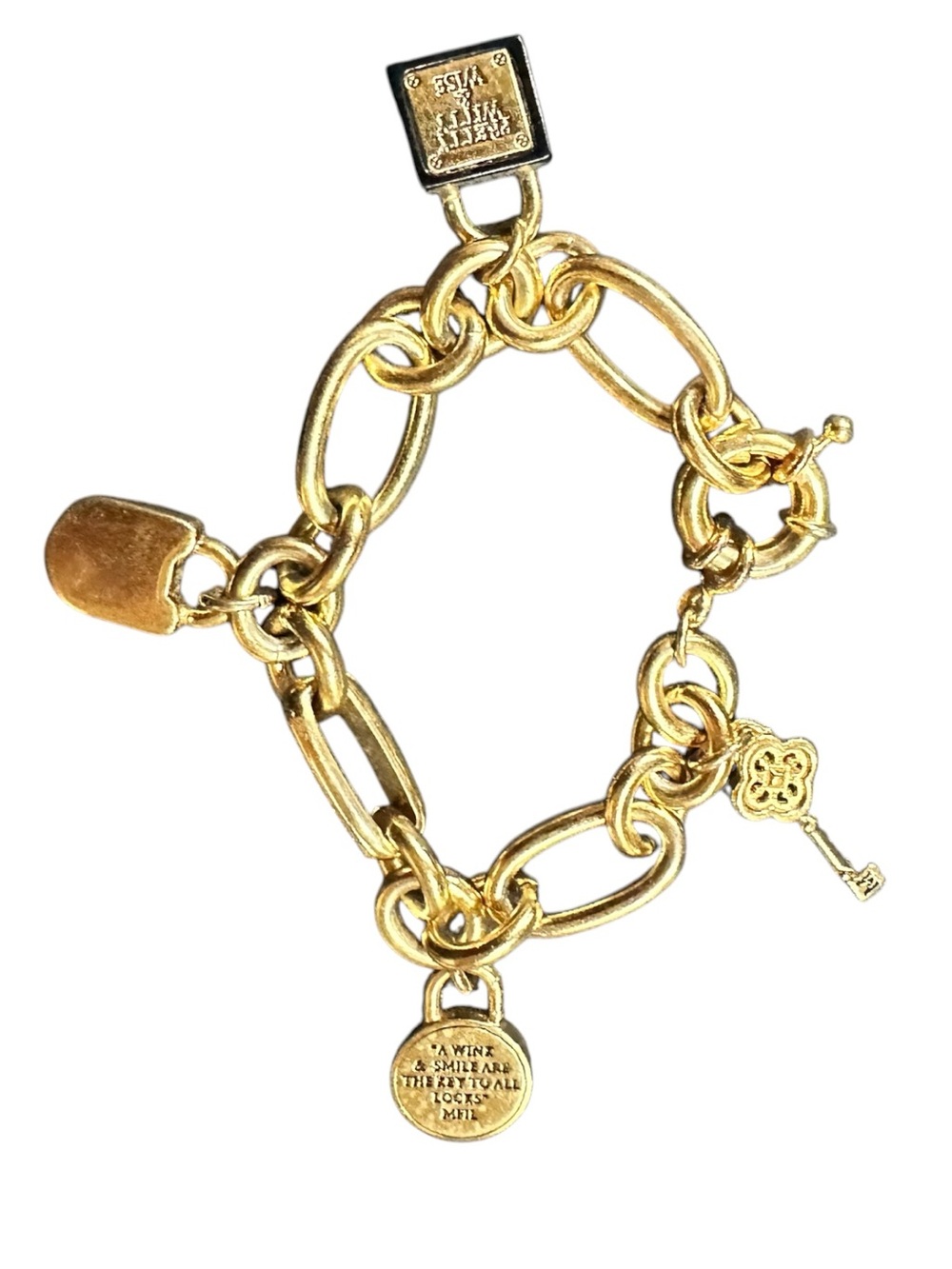 Brighton My Flat In London Gold Tone Charm Link Bracelet - Picture 3 of 10